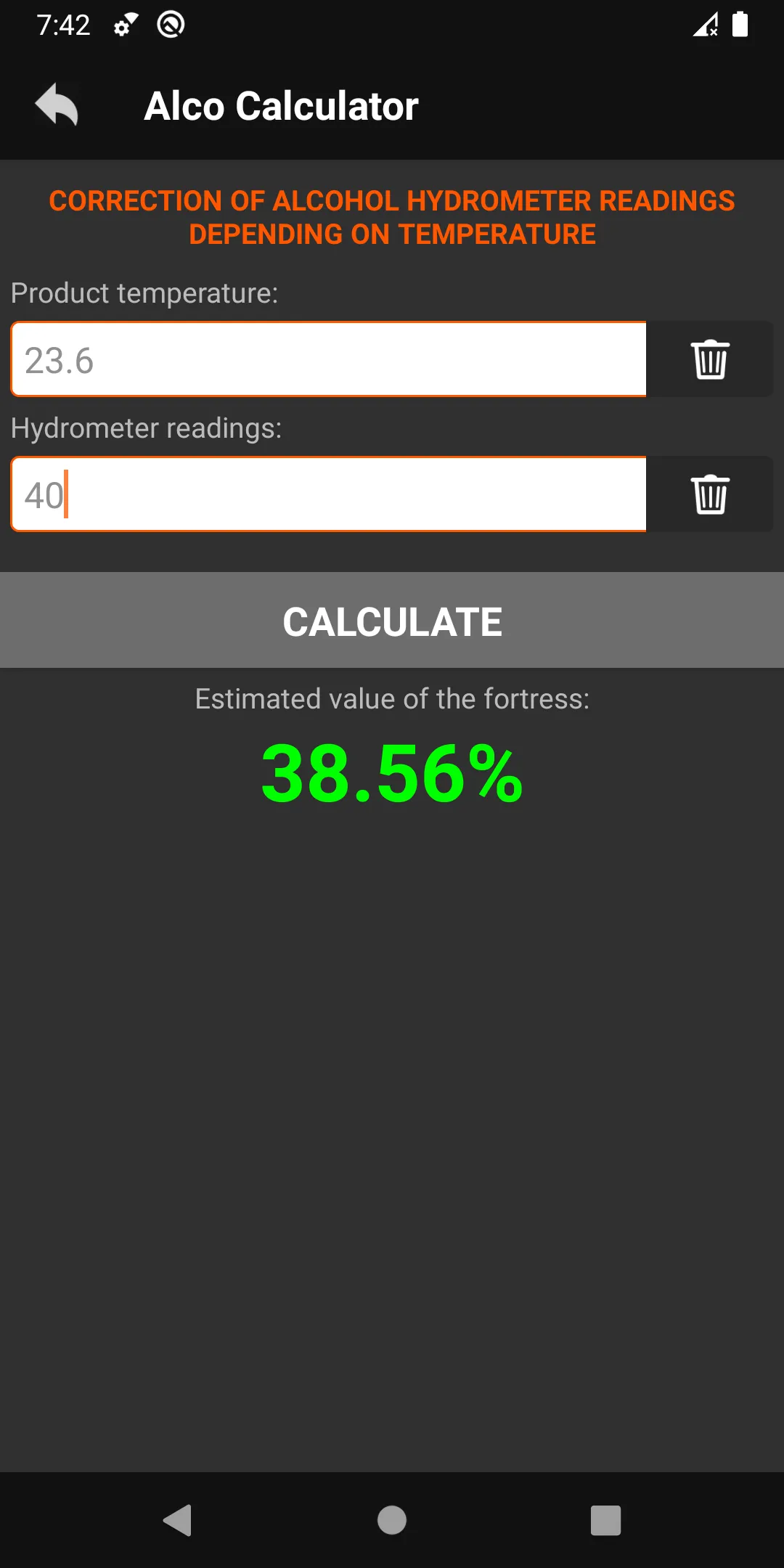 Alco Calculator for moonshiner | Indus Appstore | Screenshot