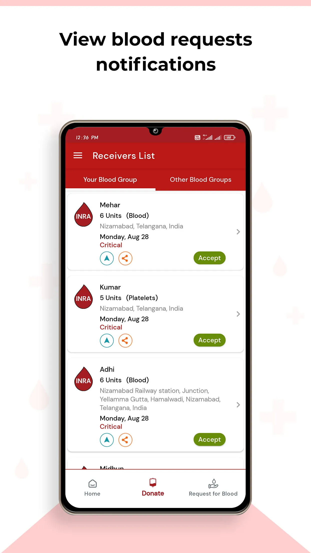 UBLOOD: Find Blood Donors | Indus Appstore | Screenshot