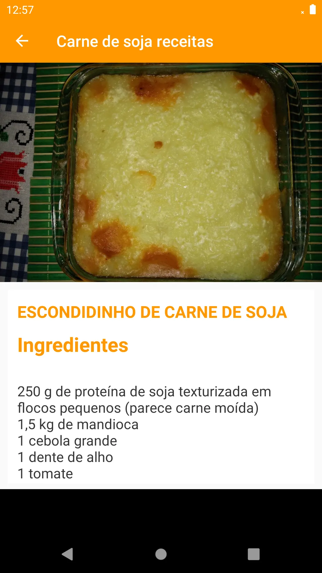 Receitas com Carne de soja | Indus Appstore | Screenshot