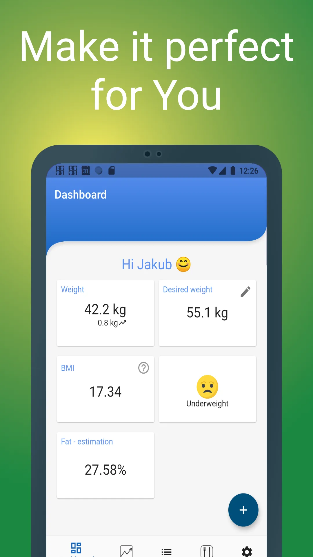 Your BMI, Weight loss tracker | Indus Appstore | Screenshot