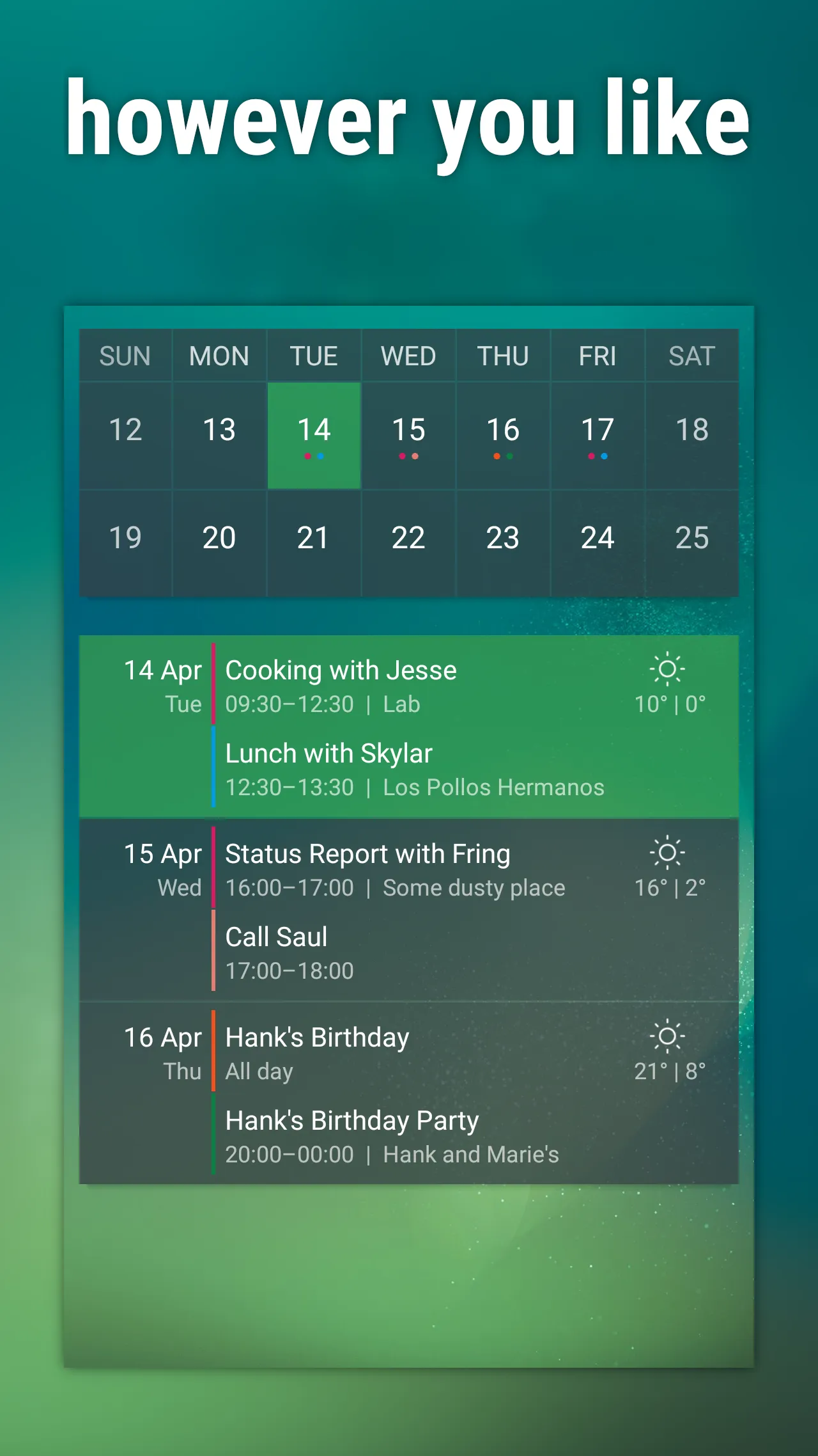 Event Flow Calendar Widget | Indus Appstore | Screenshot