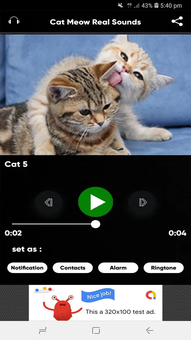 Cat Meow Real Sounds | Indus Appstore | Screenshot