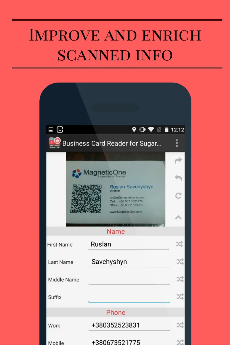 Business Card Reader for Sugar | Indus Appstore | Screenshot