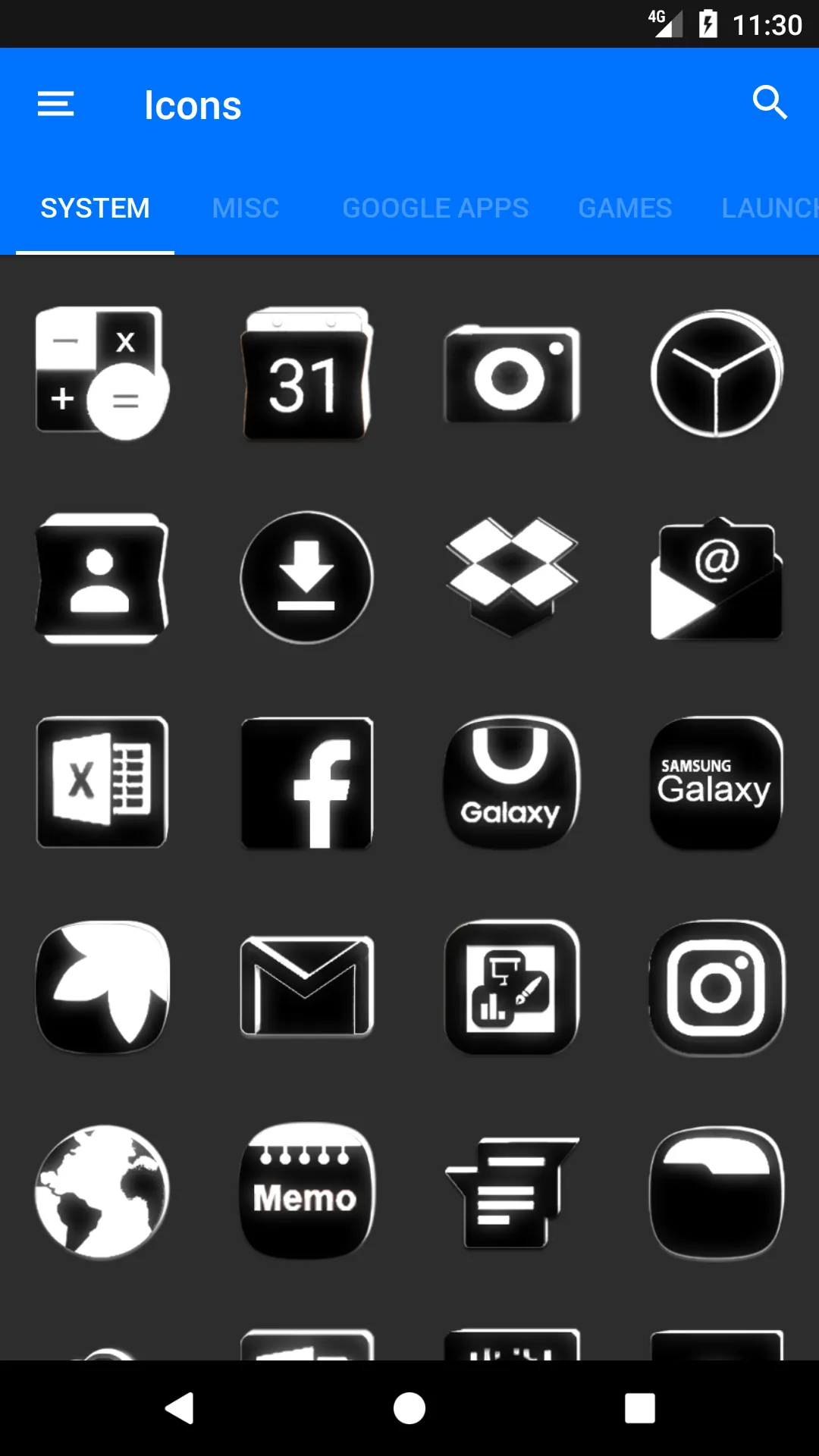 Flat Black and White Icon Pack | Indus Appstore | Screenshot