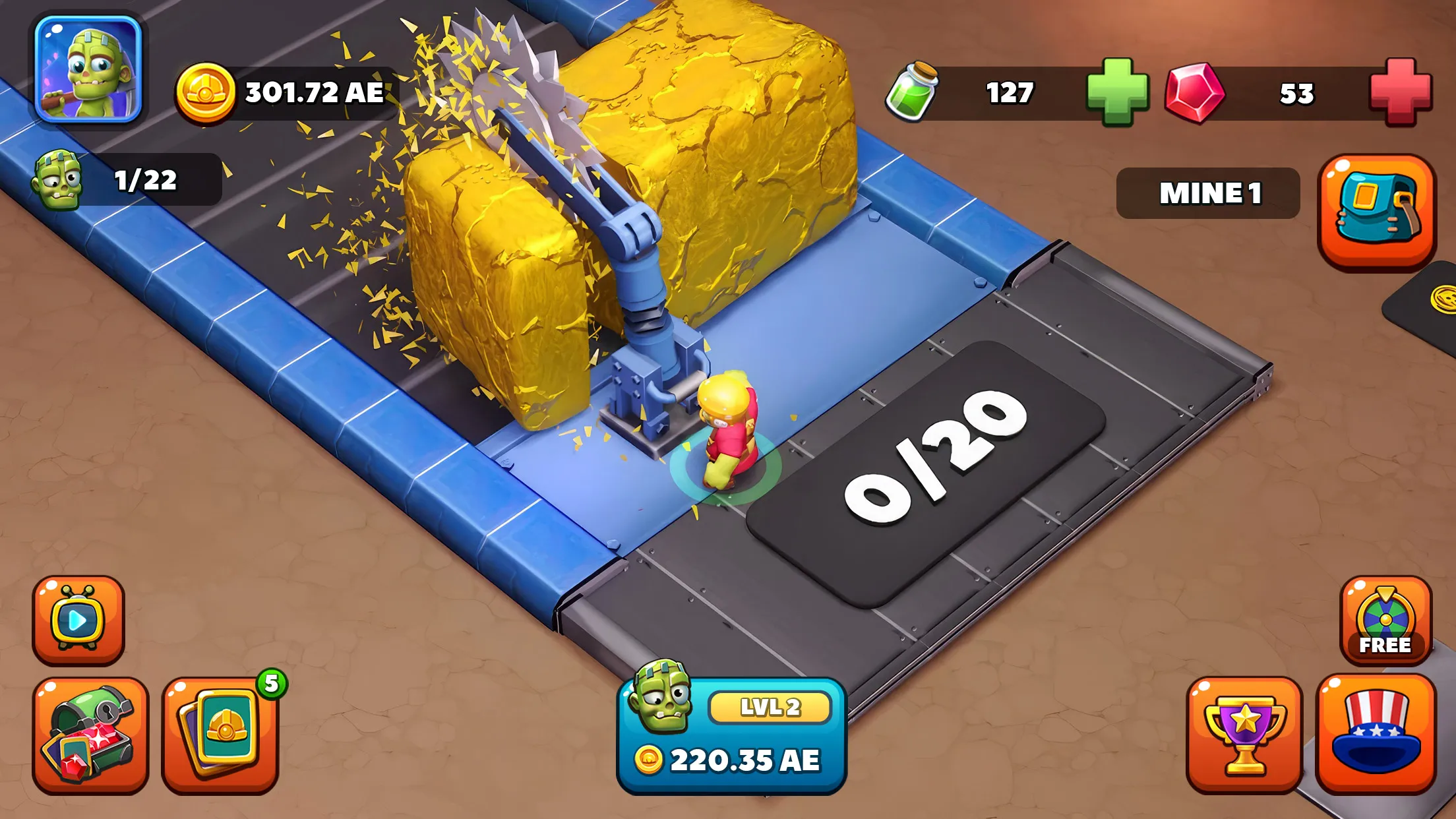 Idle Zombie Miner: Gold Tycoon | Indus Appstore | Screenshot