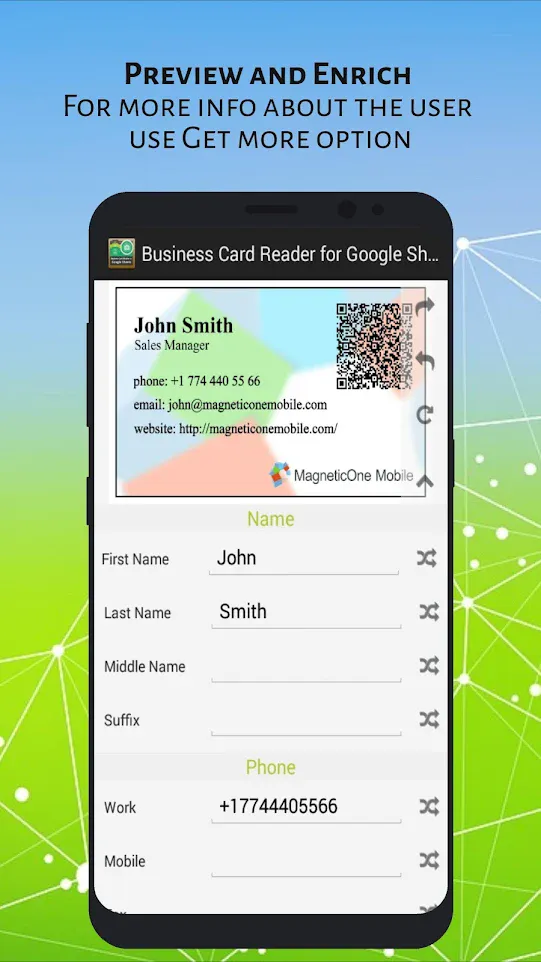 Business Card Scanner for Goog | Indus Appstore | Screenshot