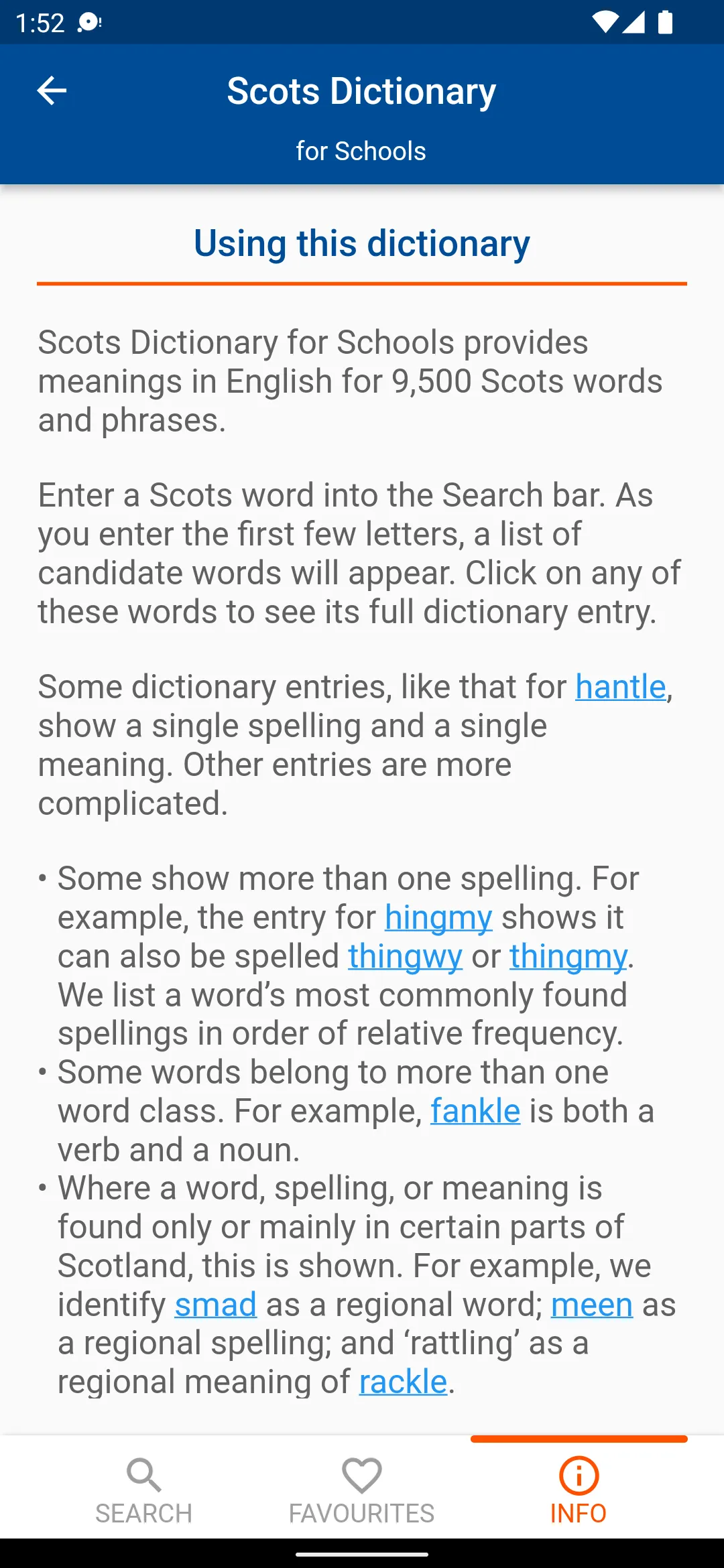 Scots Dictionary for Schools | Indus Appstore | Screenshot