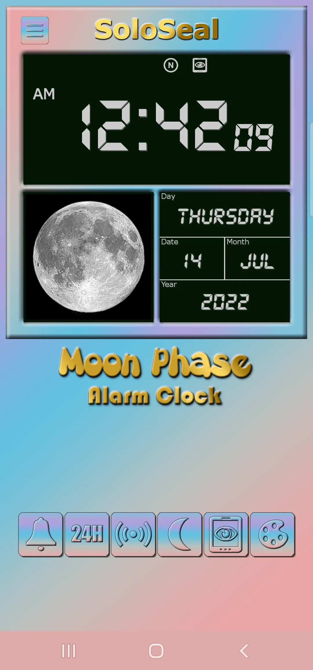 Moon Phase Alarm Clock | Indus Appstore | Screenshot