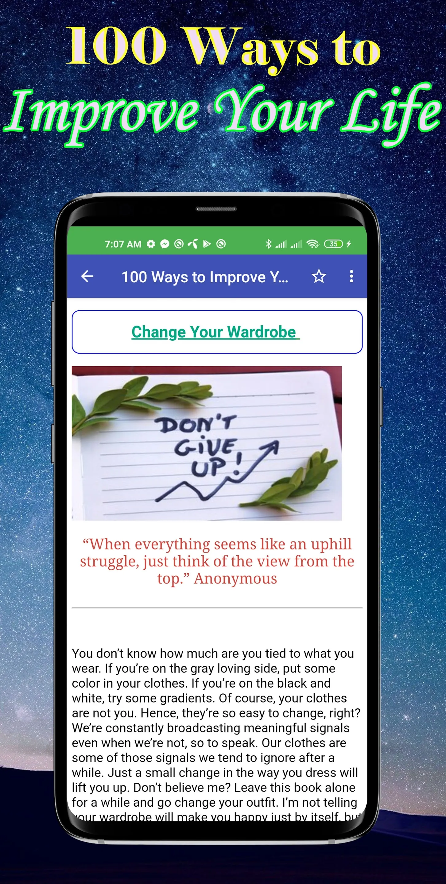 100 Ways to Improve Your Life | Indus Appstore | Screenshot