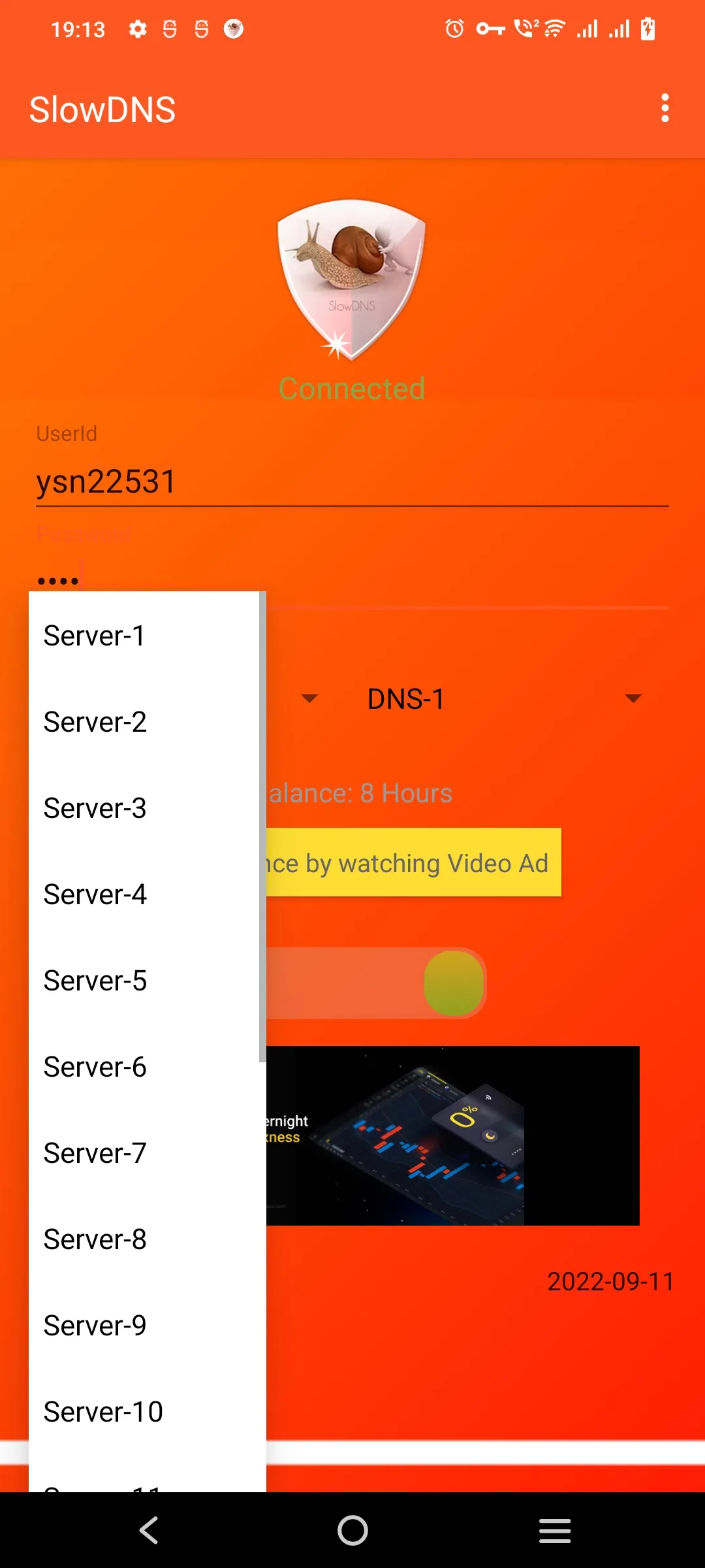 VPN Over DNS  Tunnel : SlowDNS | Indus Appstore | Screenshot