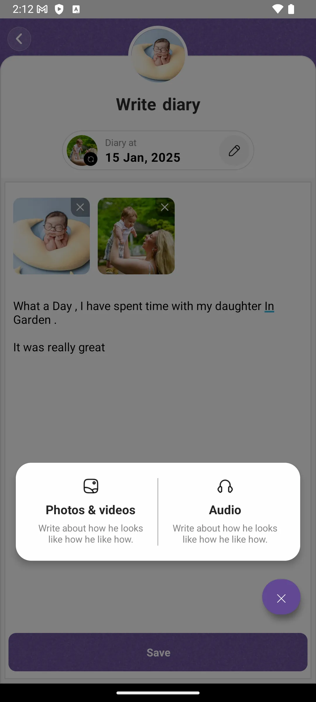 Sisu Logs - Baby Memory Diary | Indus Appstore | Screenshot