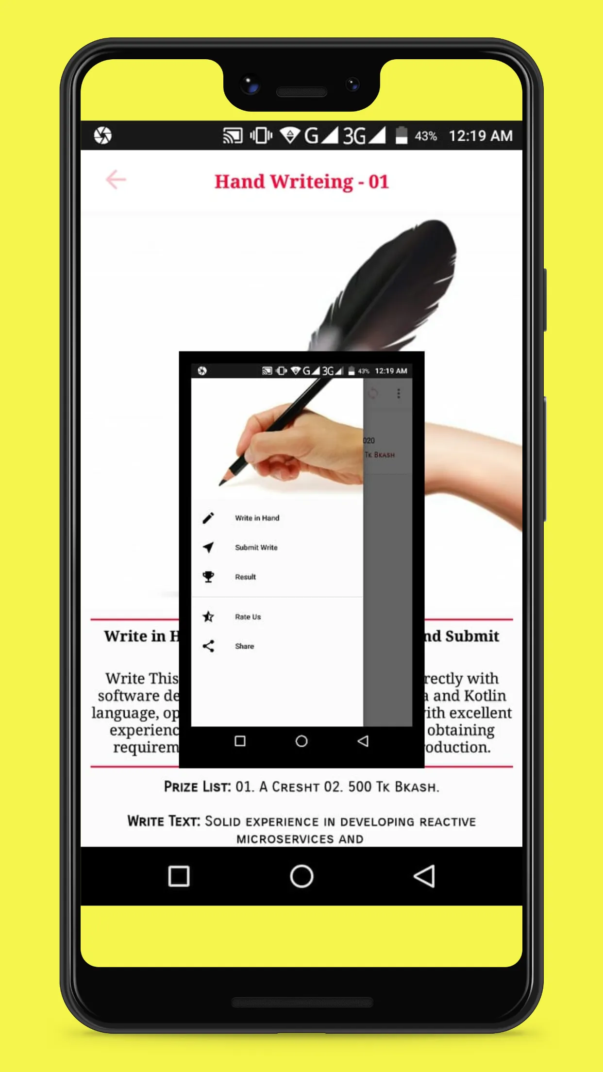 Hand Writing Competition | Indus Appstore | Screenshot