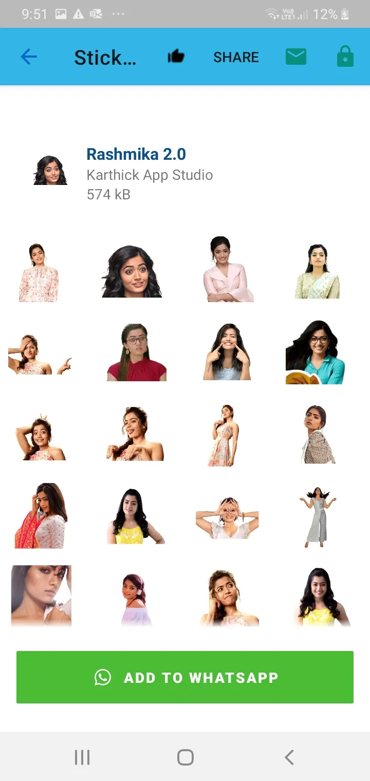 Rashmika Mandanna Stickers Lat | Indus Appstore | Screenshot