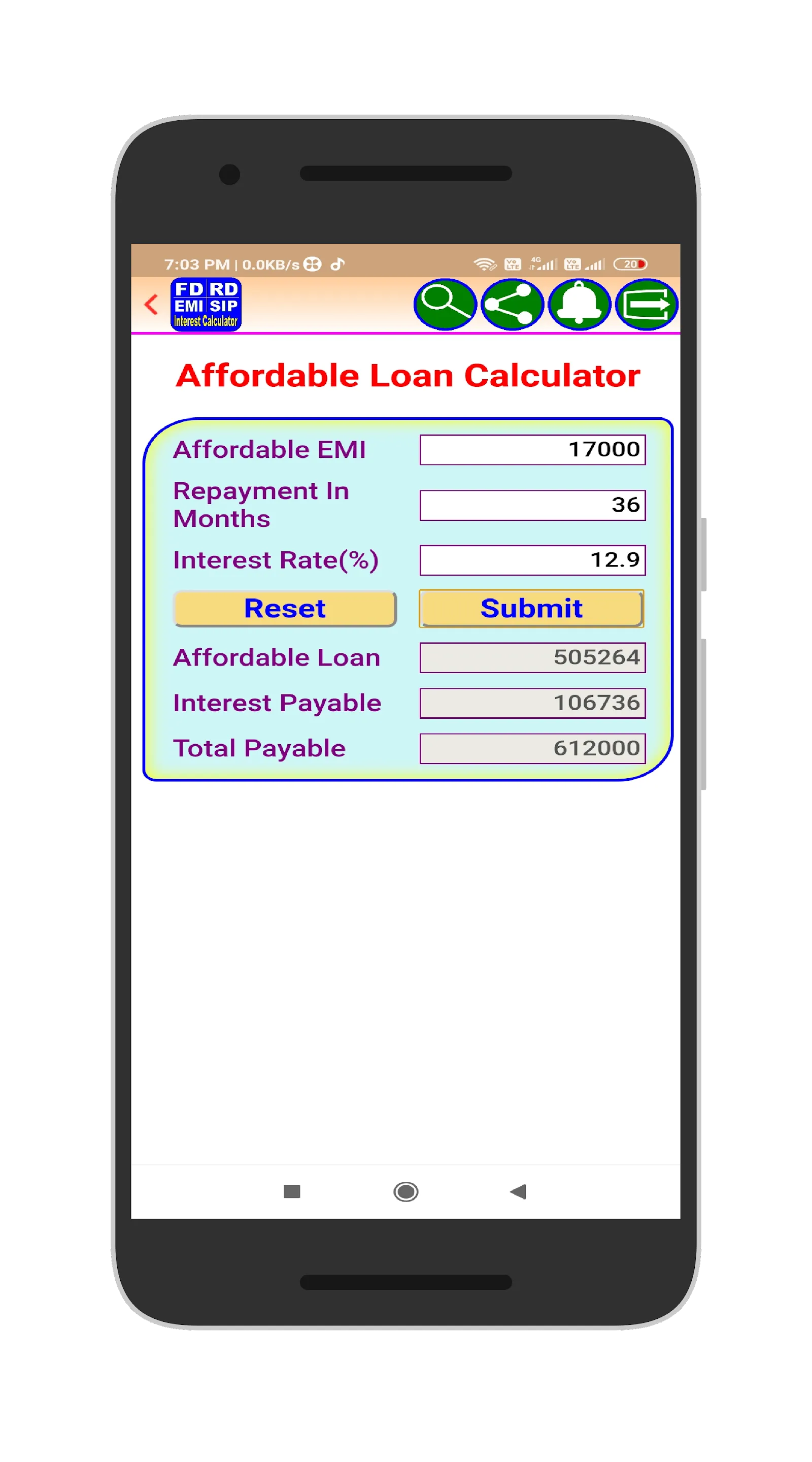 Financial Calculator - EMI FD | Indus Appstore | Screenshot