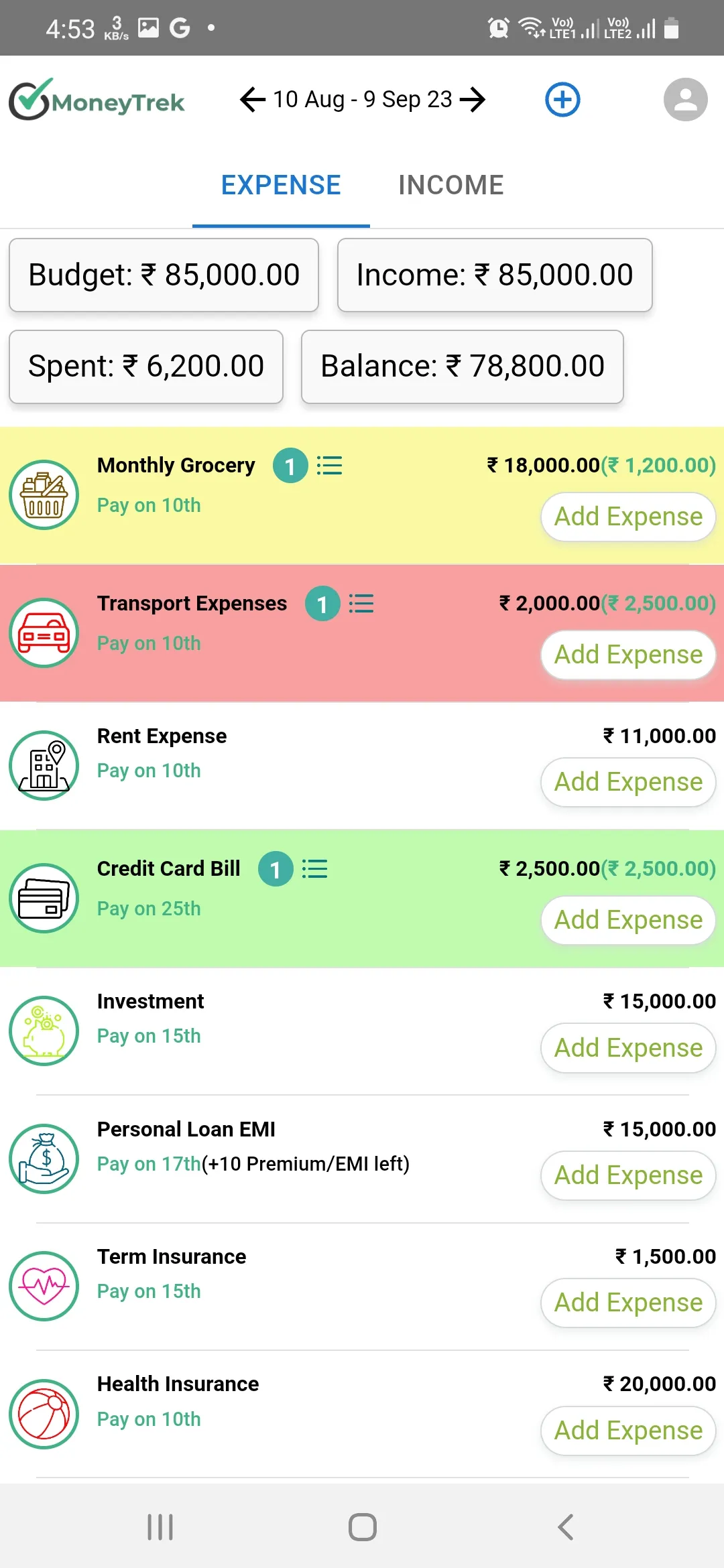 MoneyTrek - Budget & Expenses | Indus Appstore | Screenshot