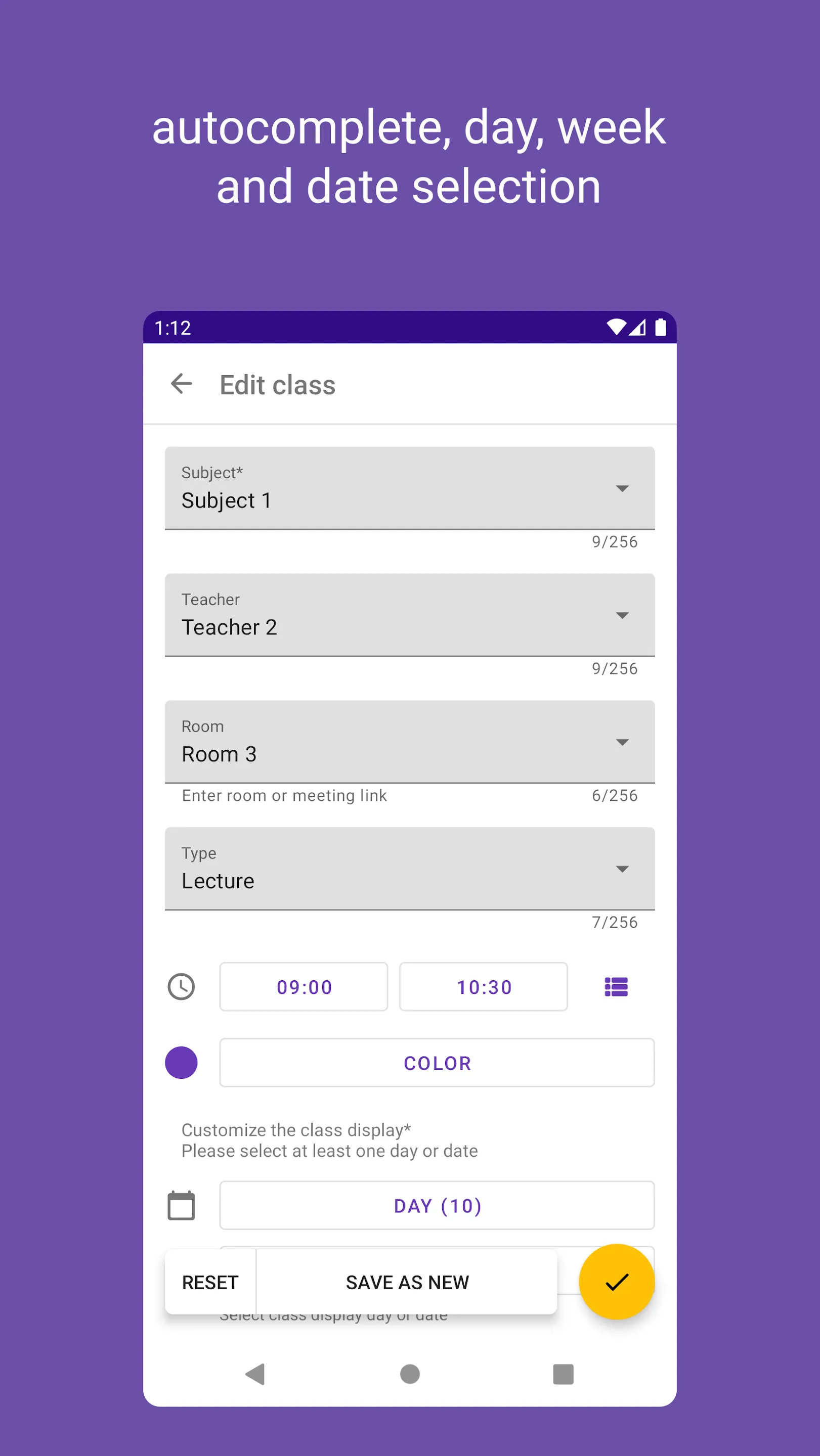 Timetable for students | Indus Appstore | Screenshot