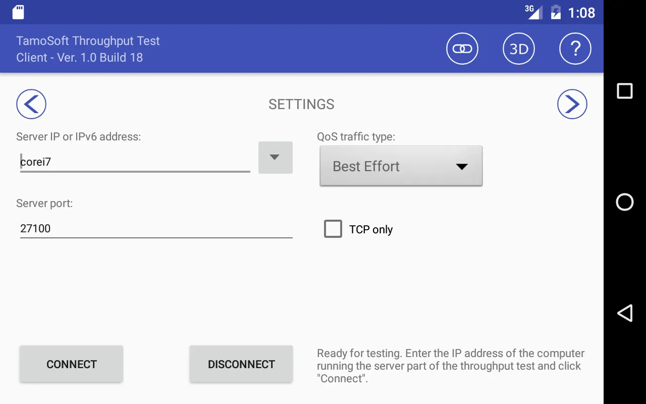 Throughput Test Client | Indus Appstore | Screenshot