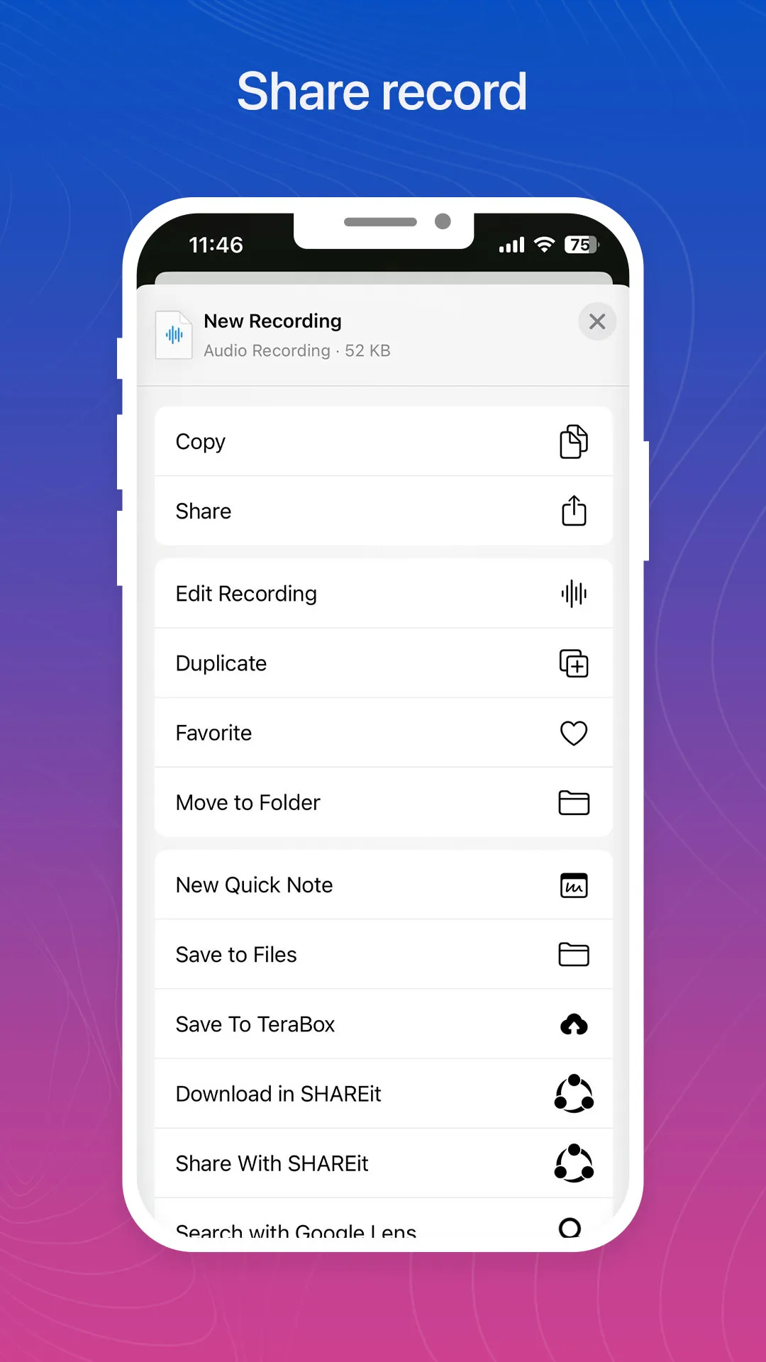 Voice Recorder Phone 15, Memos | Indus Appstore | Screenshot