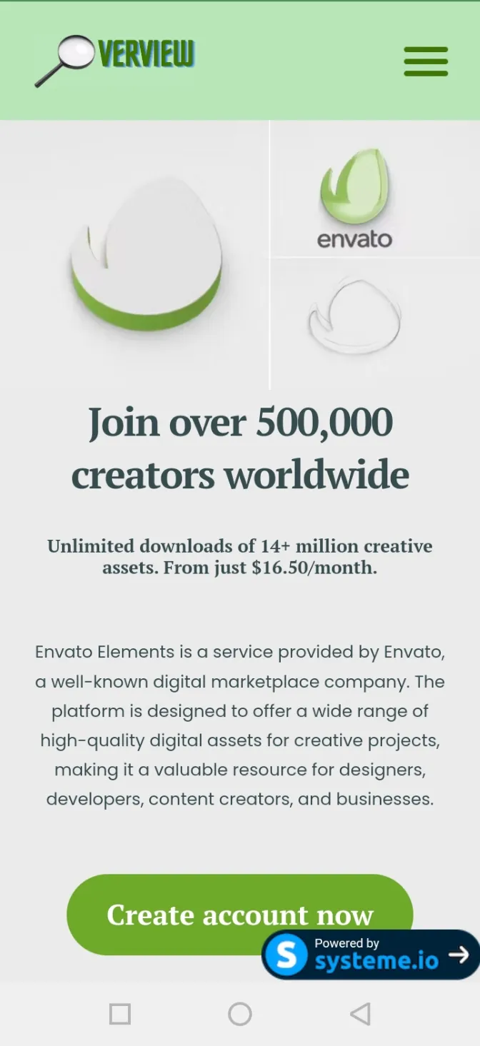 Envato overview | Indus Appstore | Screenshot