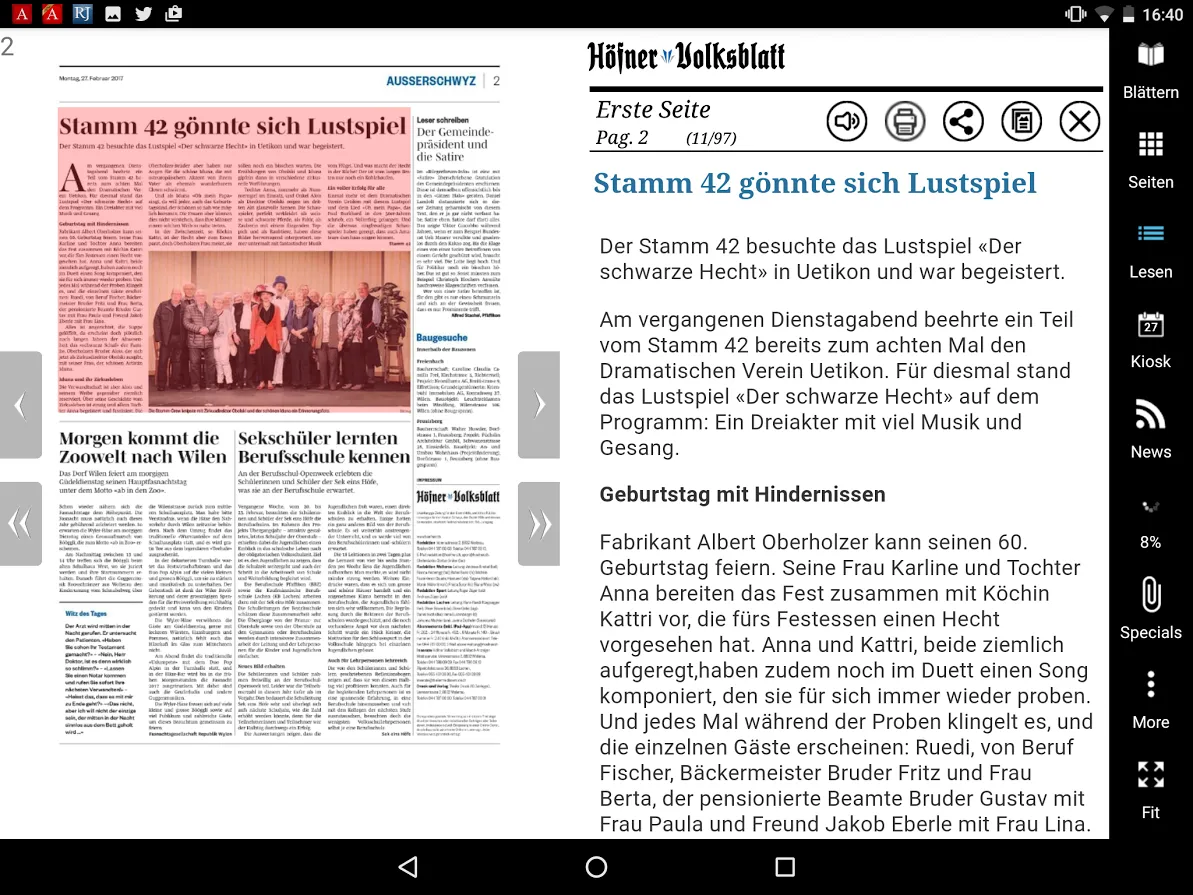 Höfner Volksblatt | Indus Appstore | Screenshot