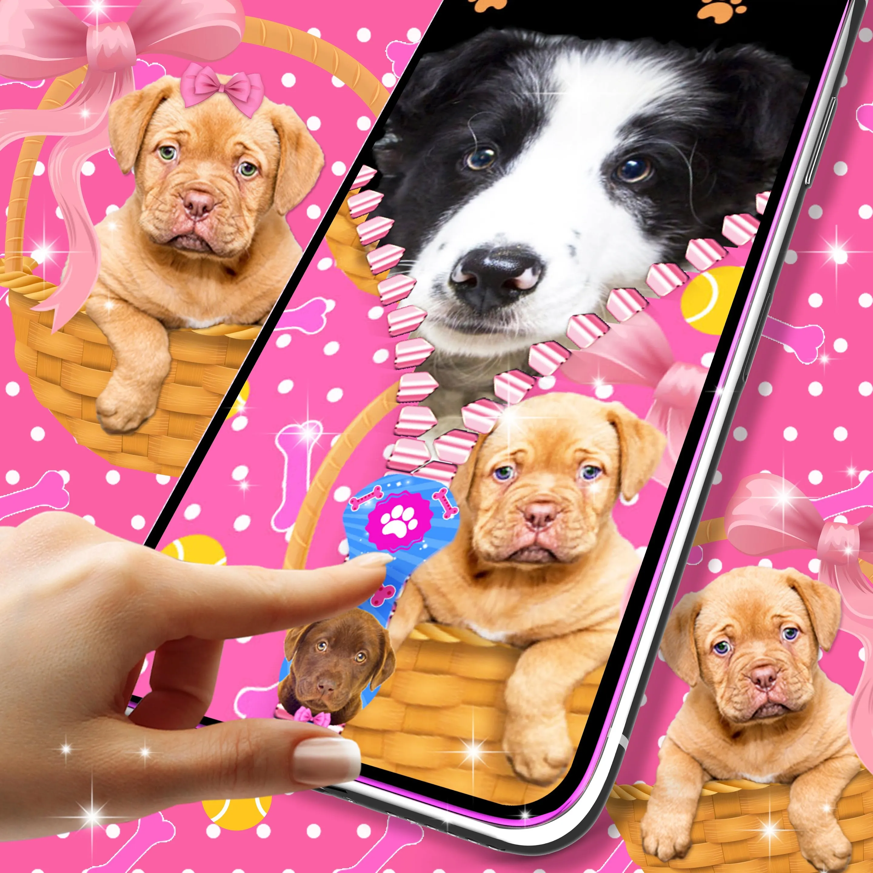 Cute puppy zipper lock screen | Indus Appstore | Screenshot