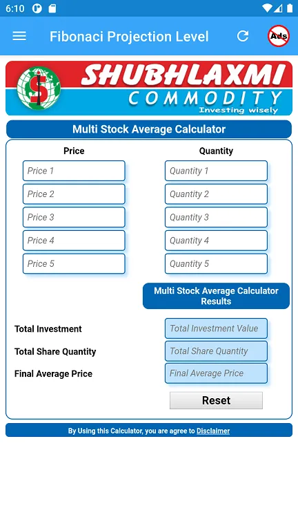 Fibonaci Projection Calculator | Indus Appstore | Screenshot