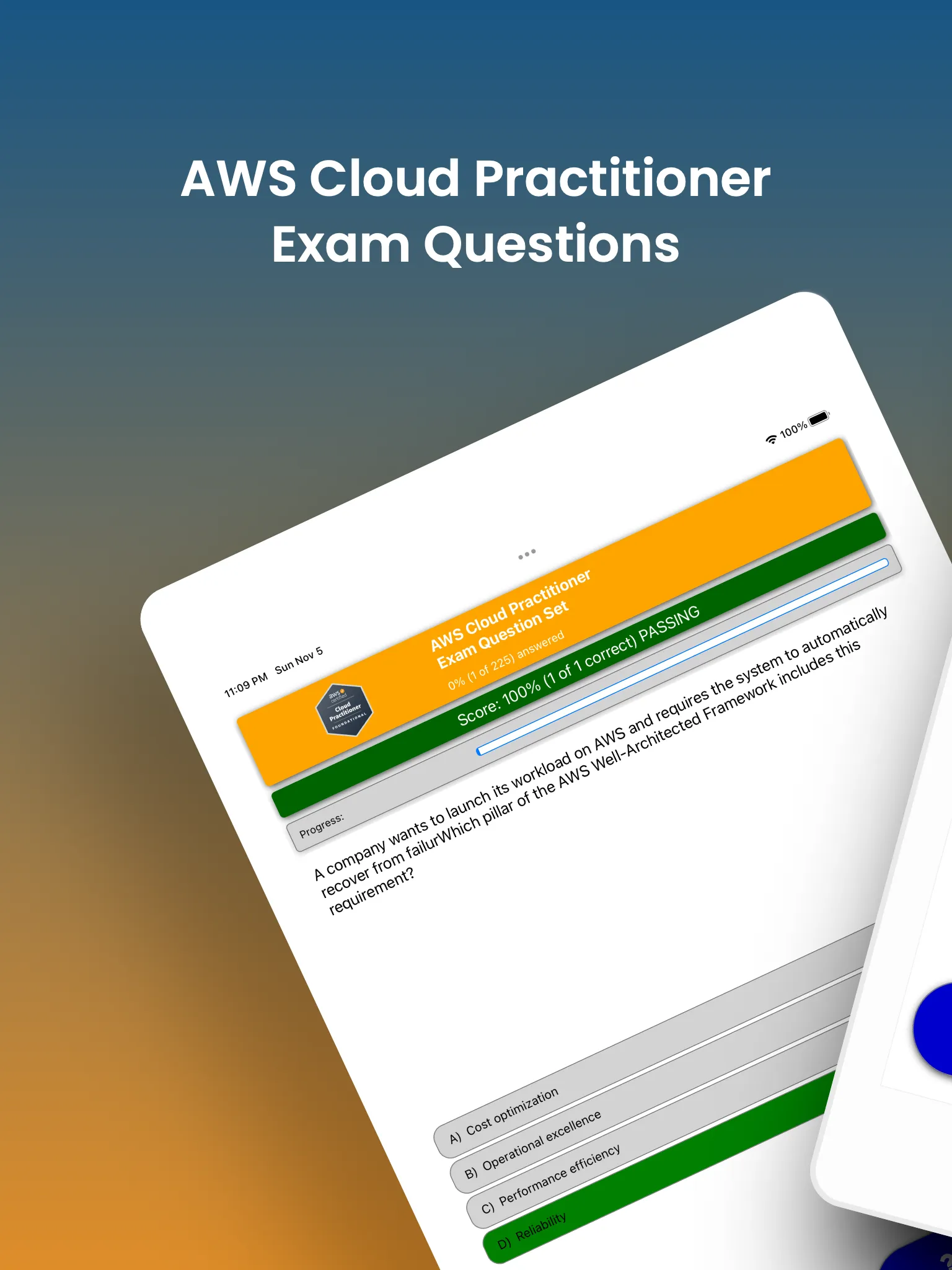 AWS Cloud Practitioner Test | Indus Appstore | Screenshot