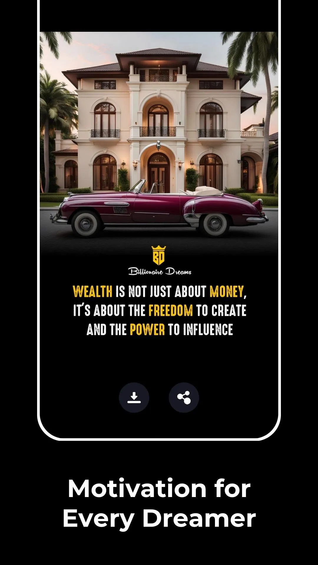 Billionaire Dreams: Motivation | Indus Appstore | Screenshot