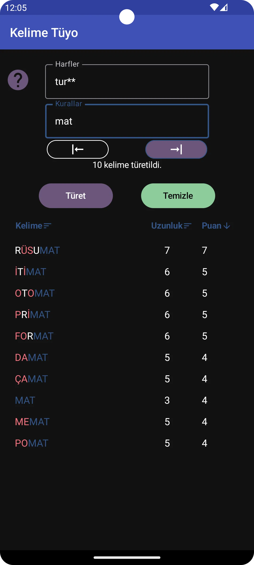 Kelime Tüyo - Bulucu - Türet | Indus Appstore | Screenshot