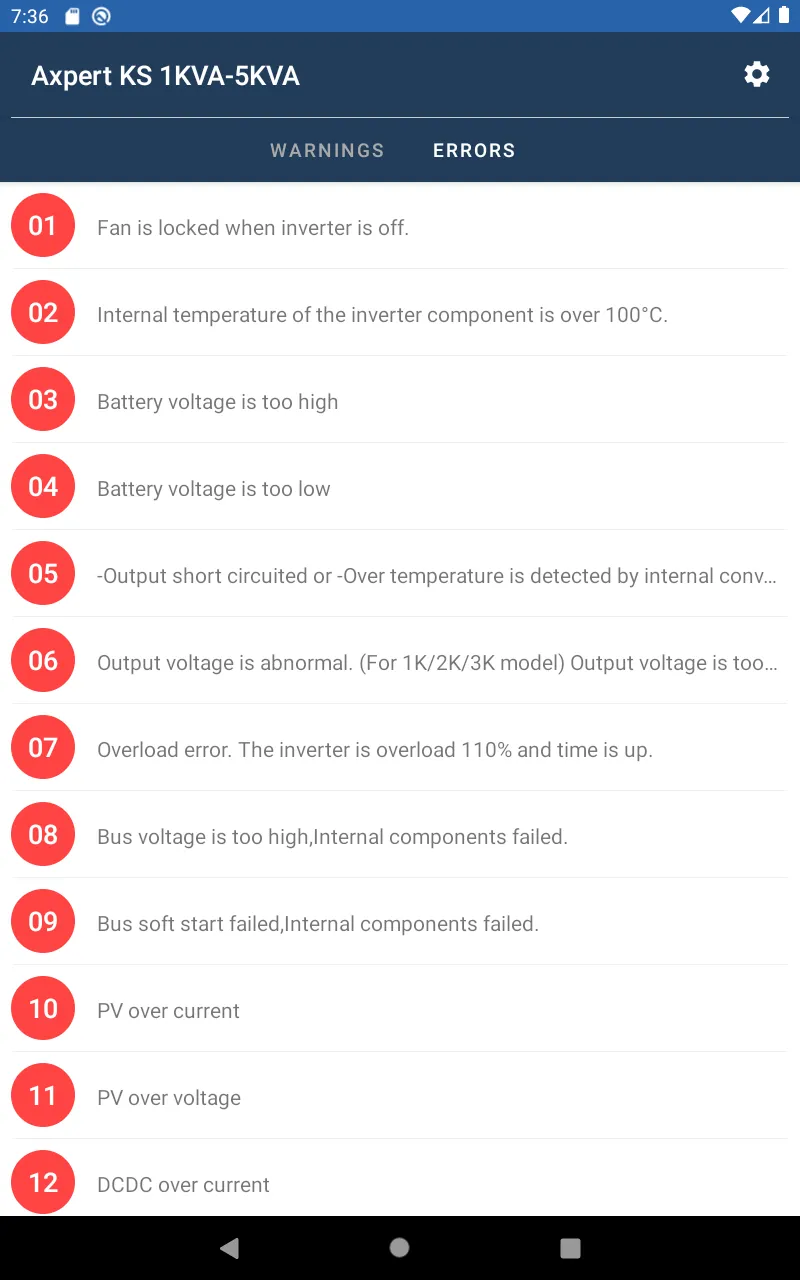 Solar Inverters Codes | Indus Appstore | Screenshot