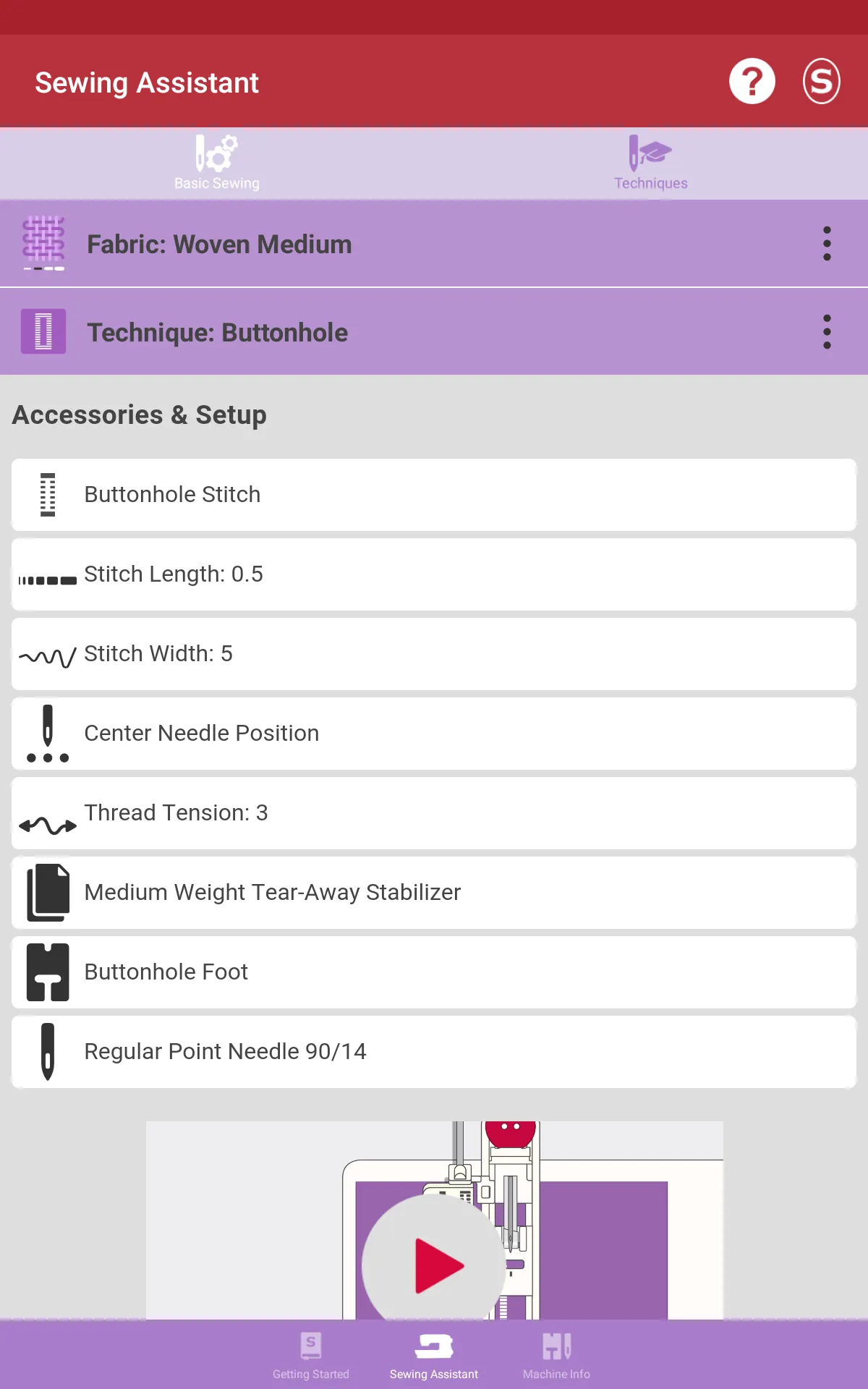 SINGER® Sewing Assistant | Indus Appstore | Screenshot