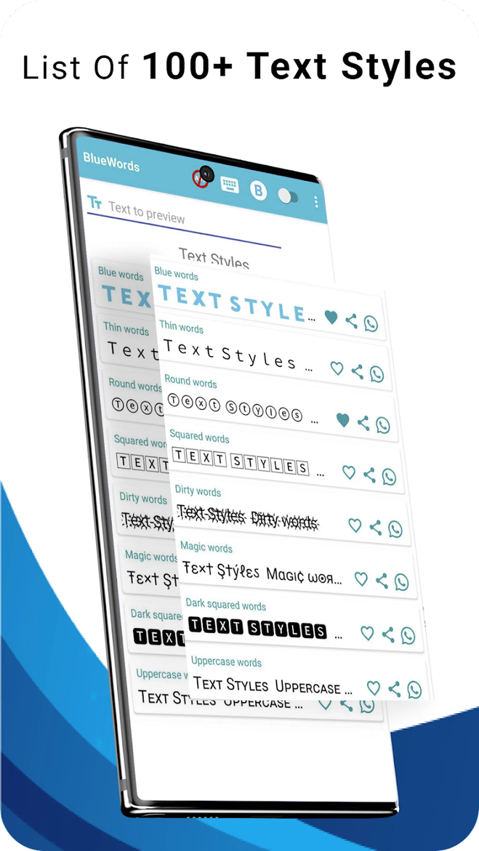 Blue Words, Stylish Fonts text | Indus Appstore | Screenshot