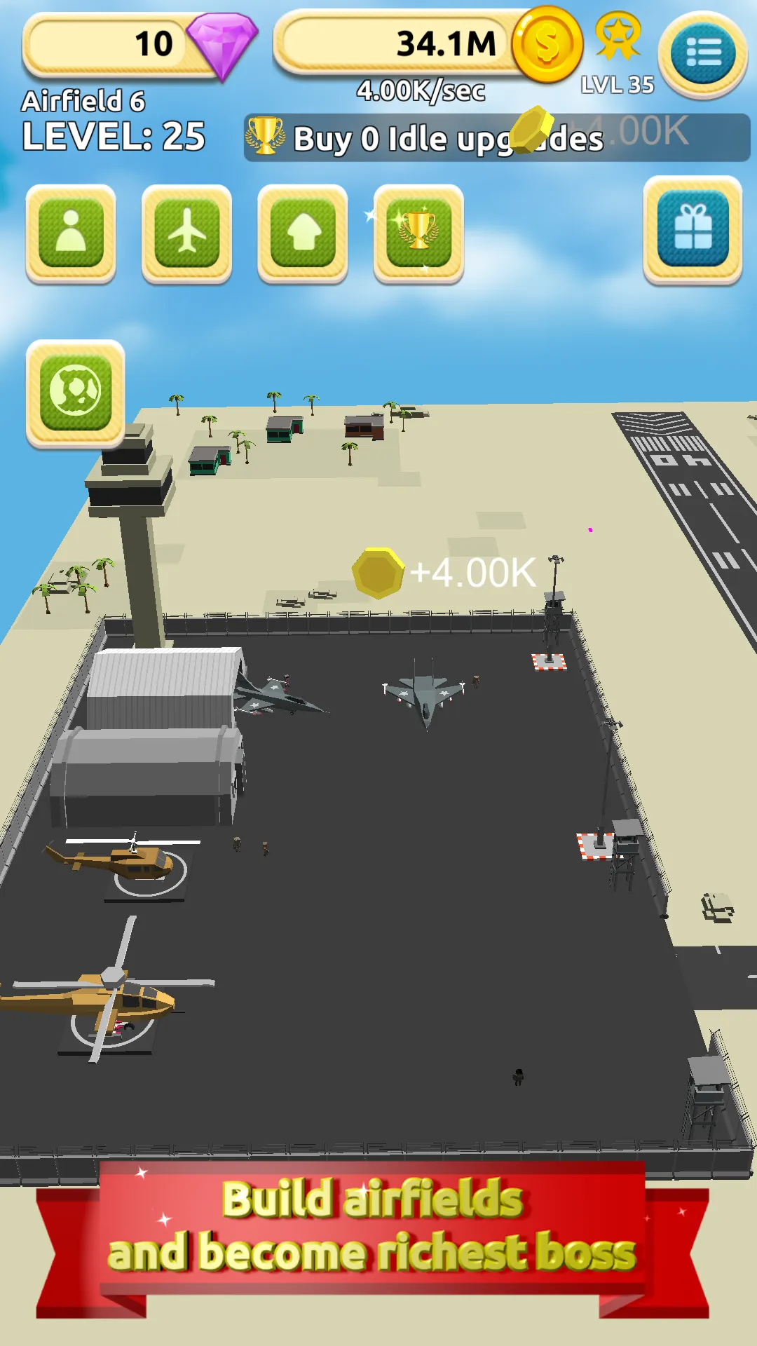 Airfield Tycoon Clicker Game | Indus Appstore | Screenshot