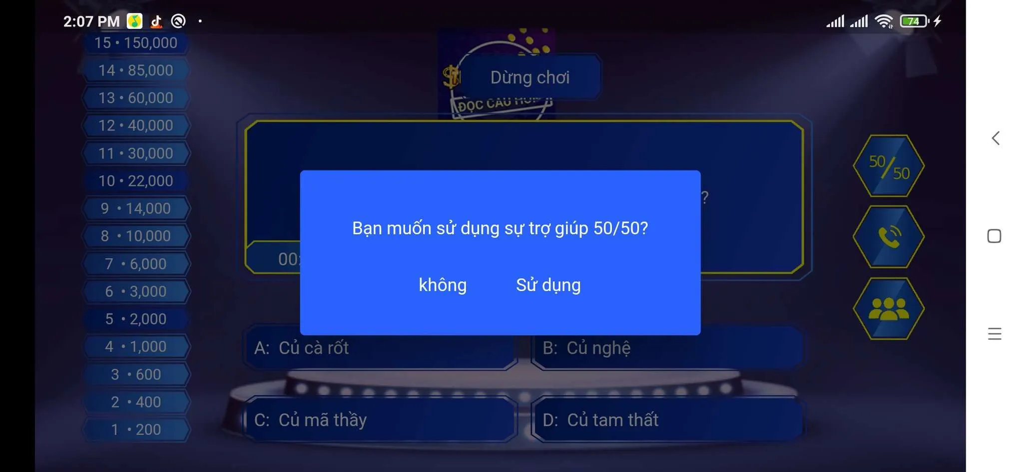 AI LA TRIEU PHU: ĐỌC CÂU HỎI | Indus Appstore | Screenshot