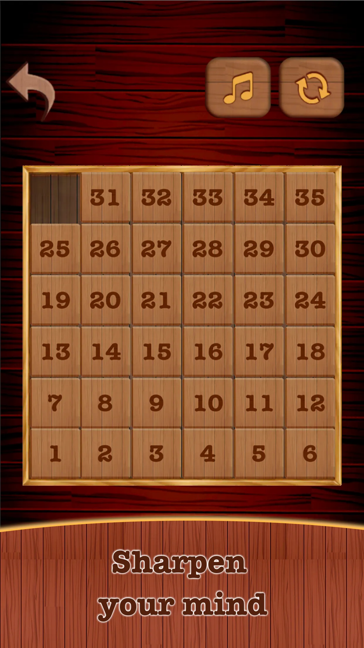 Wooden 15 Puzzle ! Number Slid | Indus Appstore | Screenshot