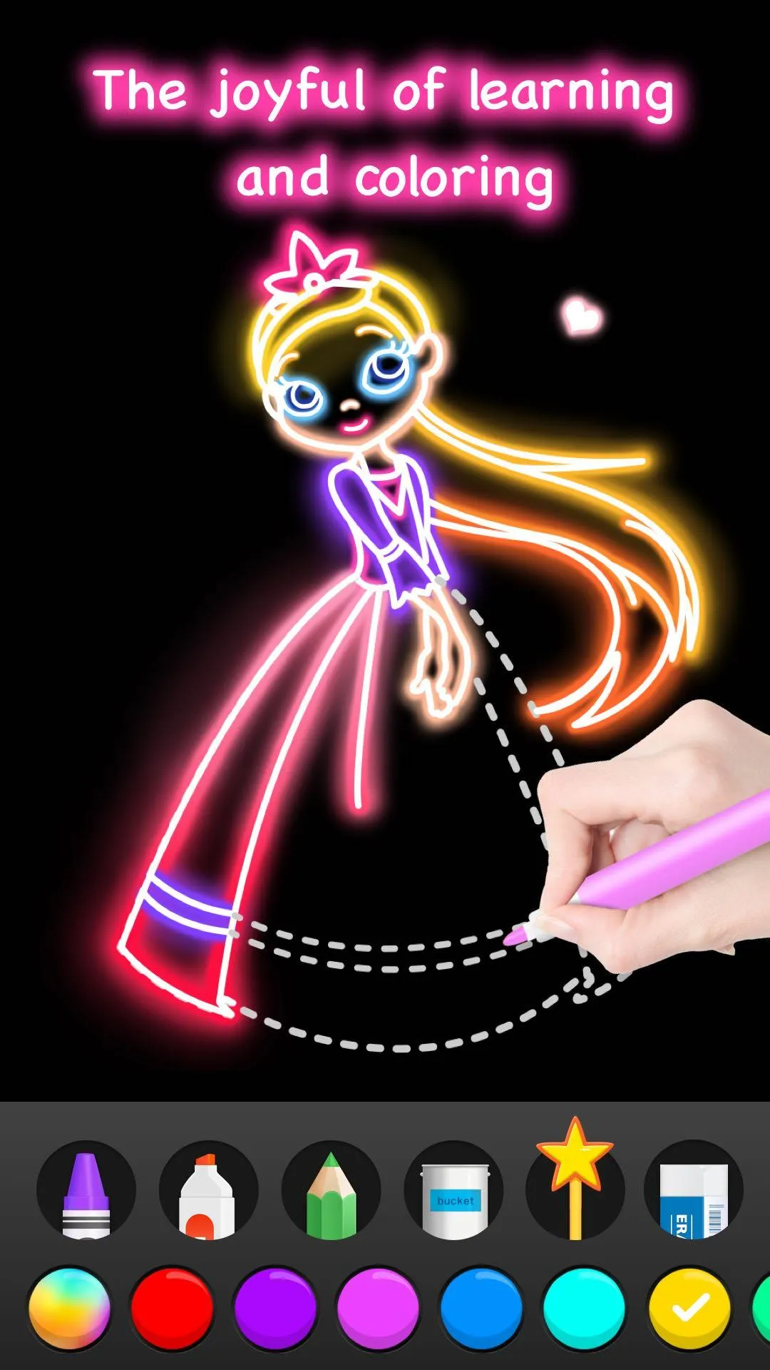 Learn To Draw Glow Princess | Indus Appstore | Screenshot