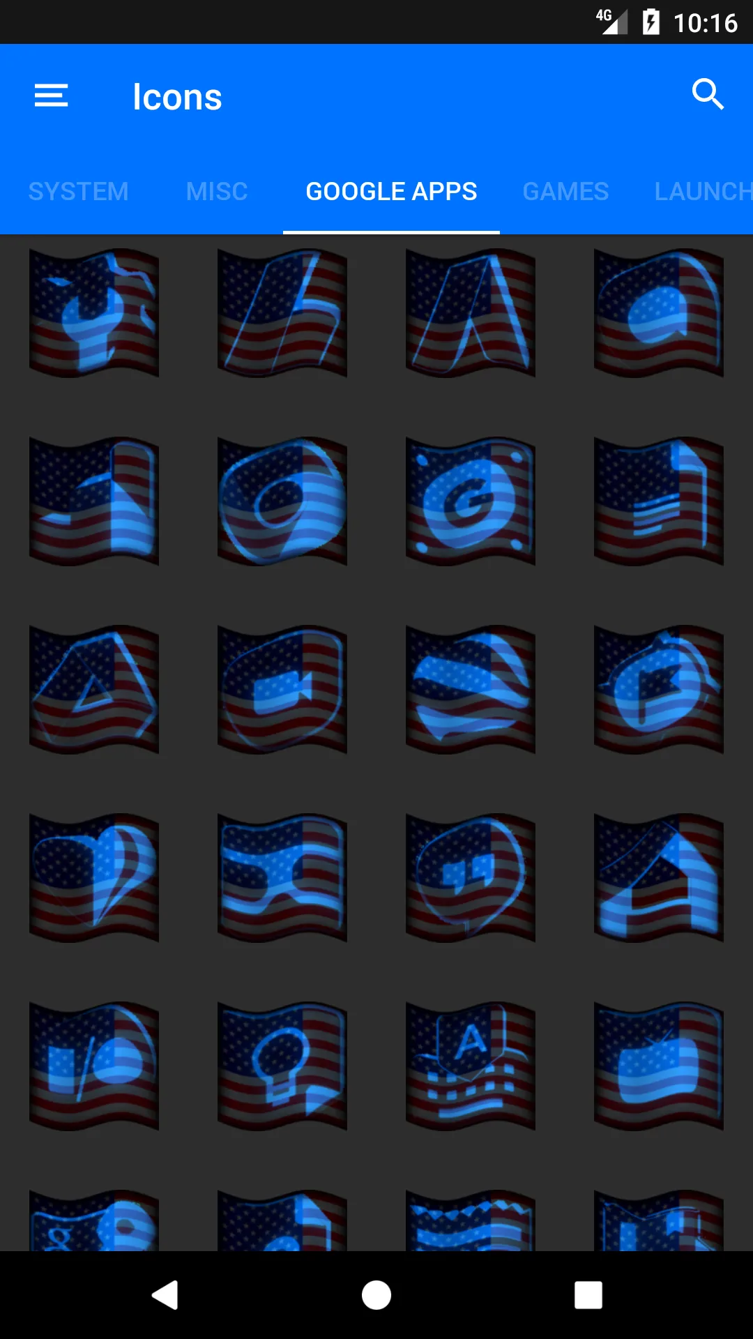 Usa Flag Blue Icon Pack | Indus Appstore | Screenshot