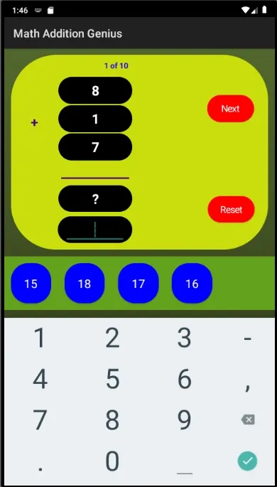 Math Addition Genius | Indus Appstore | Screenshot