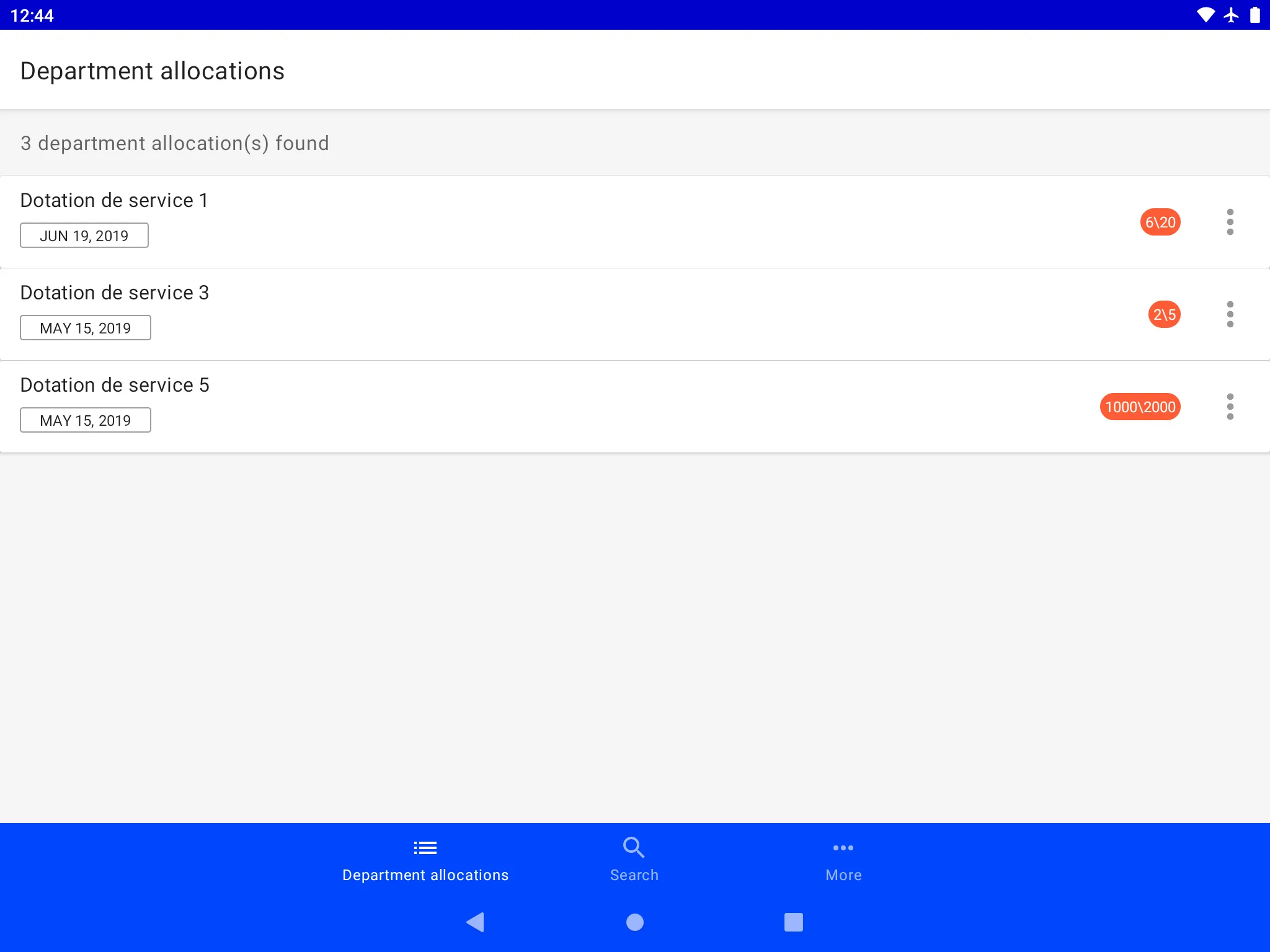 Department allocations | Indus Appstore | Screenshot