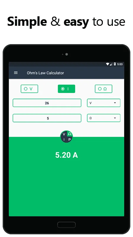 Ohms Law Calculator - Valt/Amp | Indus Appstore | Screenshot