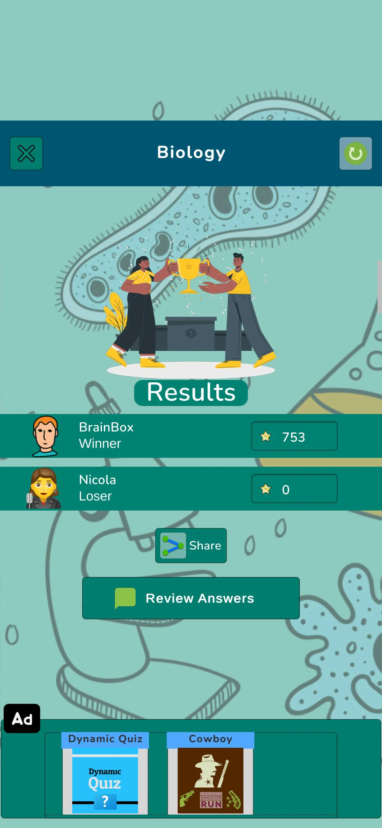 Biology Knowledge Quiz | Indus Appstore | Screenshot