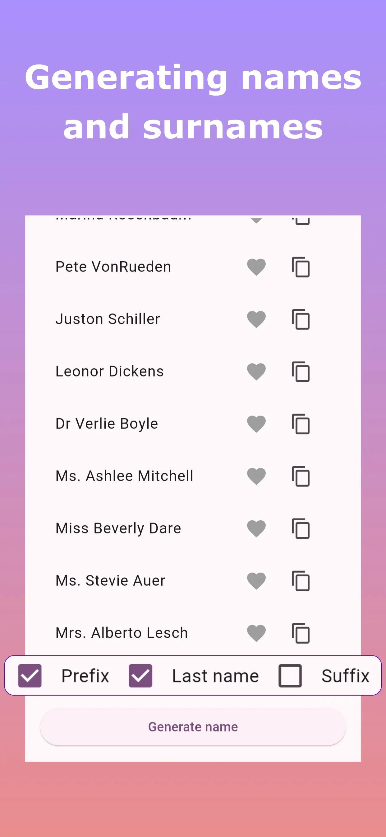 Name Generator | Indus Appstore | Screenshot