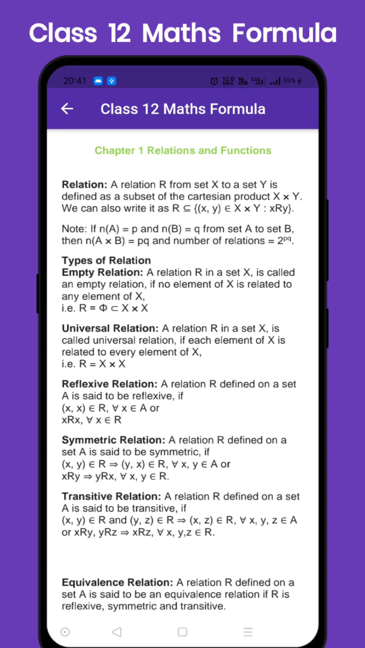 Class 12 Maths Formula | Indus Appstore | Screenshot