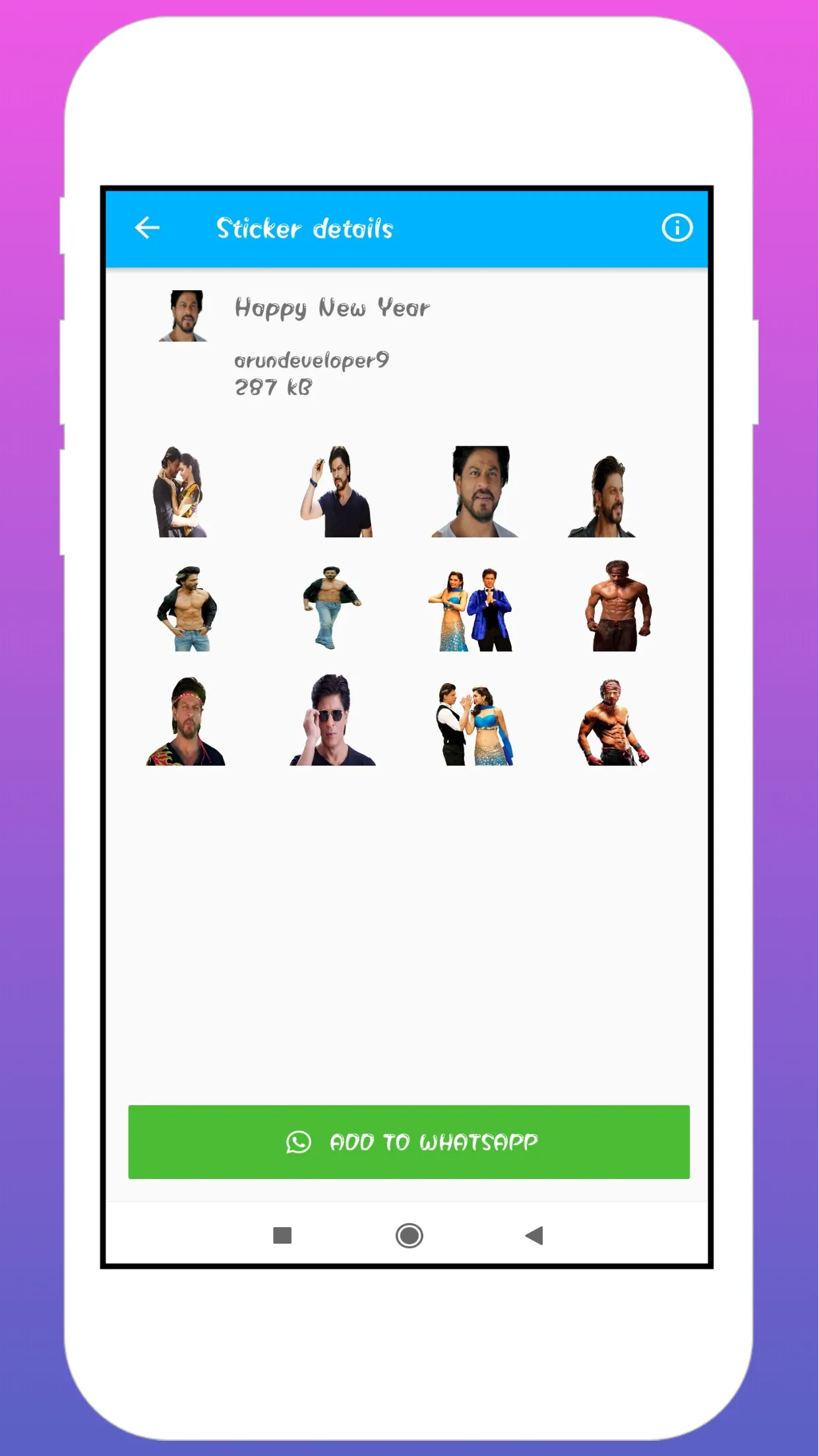 Shahrukh Khan Stickers | Indus Appstore | Screenshot