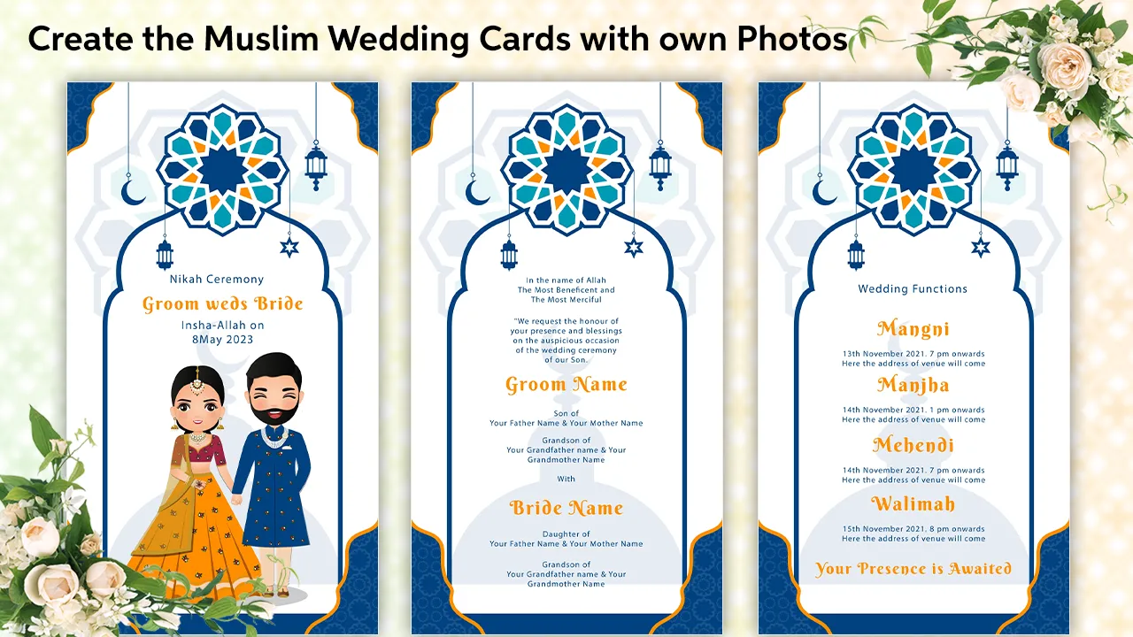 Muslim Wedding Card Maker 2024 | Indus Appstore | Screenshot