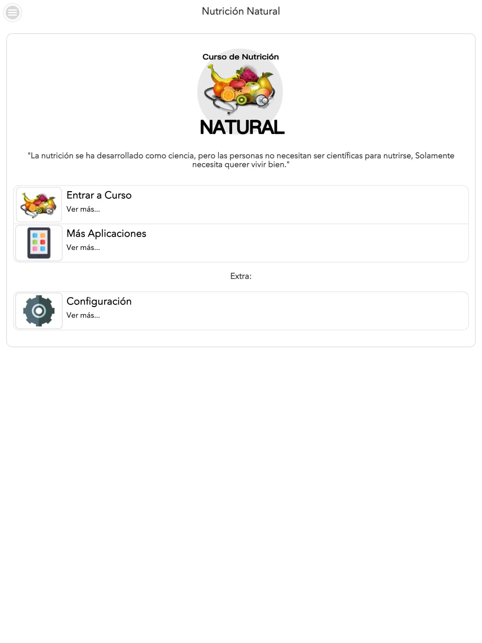 Curso de Nutrición Natural | Indus Appstore | Screenshot