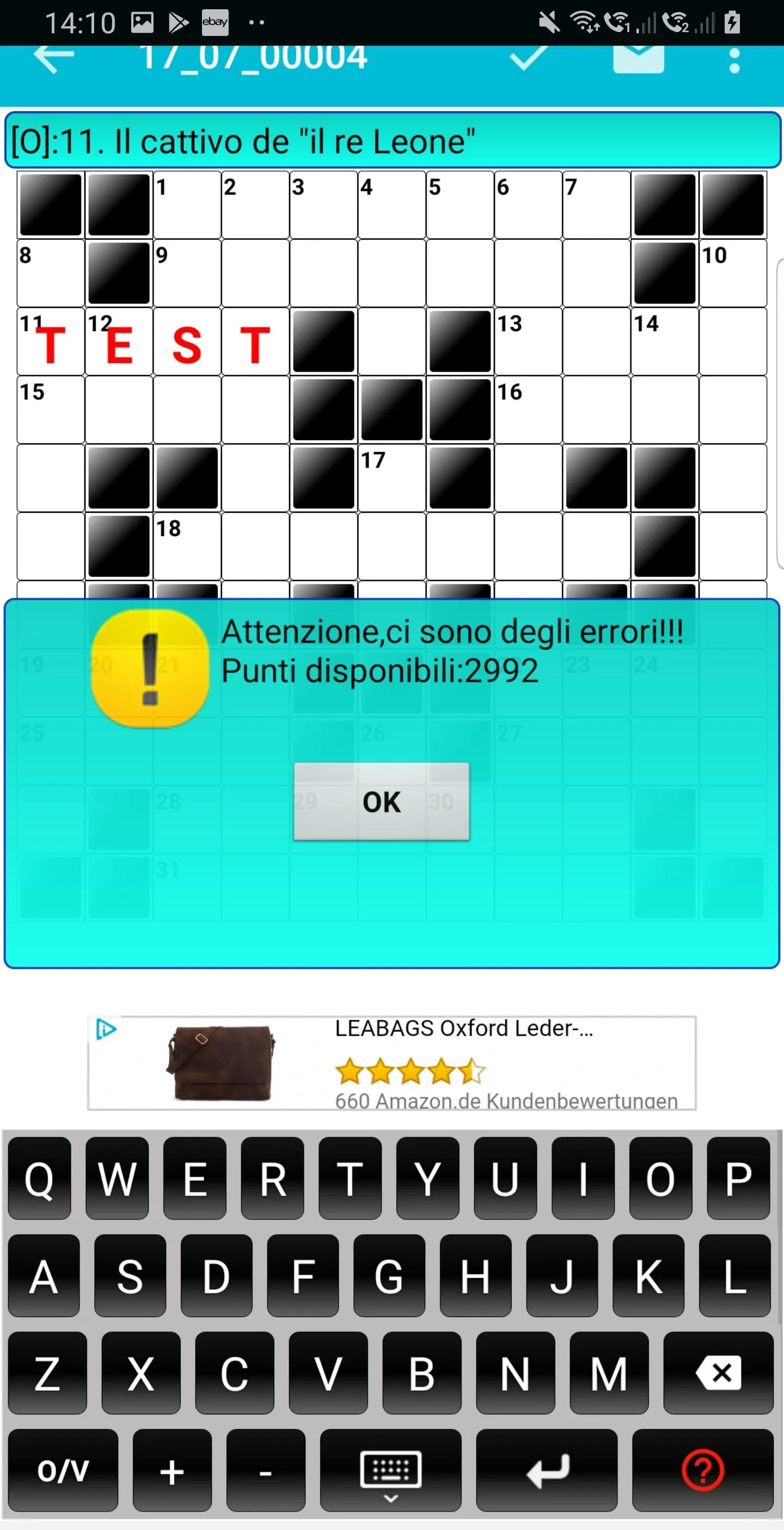 Italian Crossword Puzzles | Indus Appstore | Screenshot