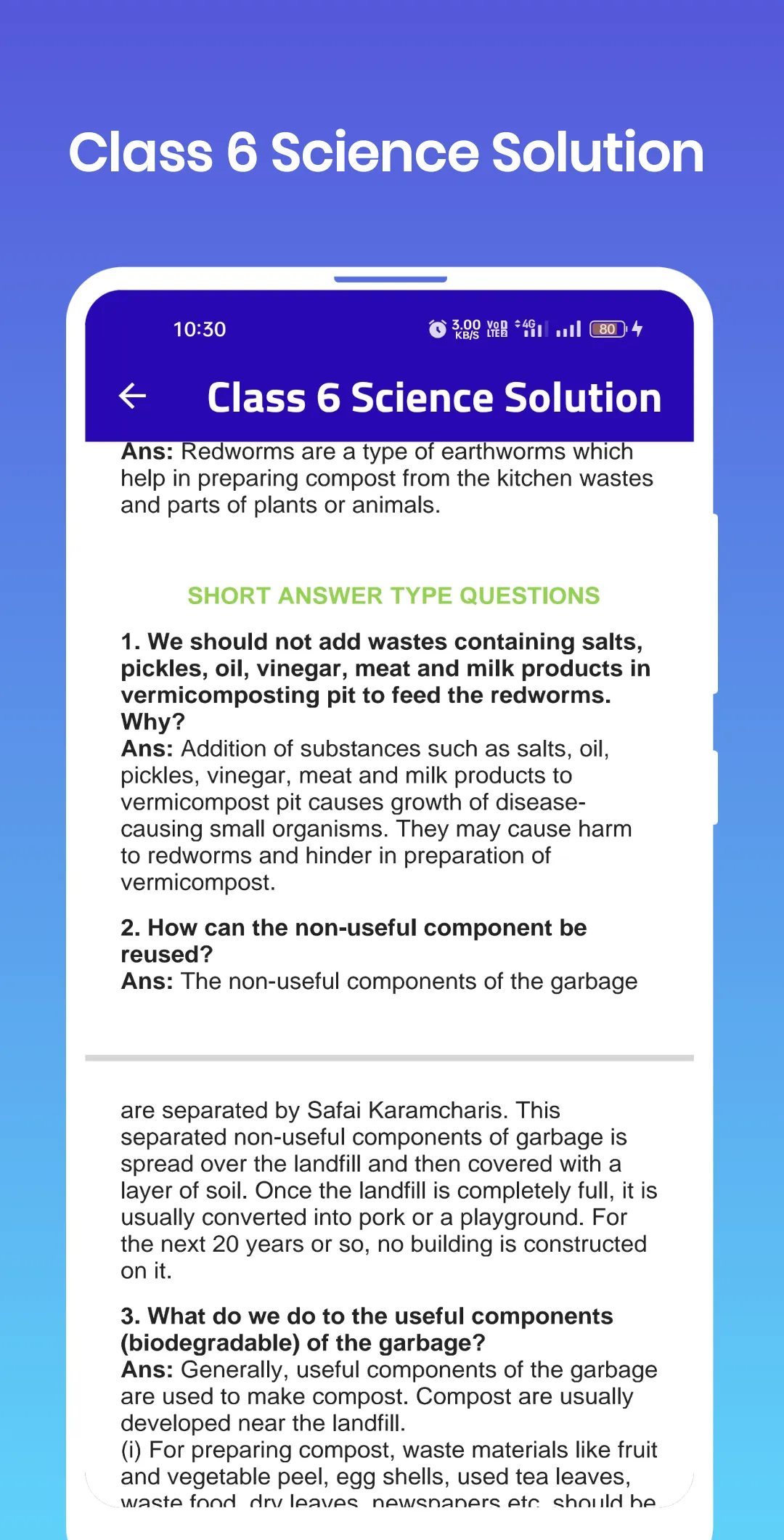 Class 6 Science Solution | Indus Appstore | Screenshot