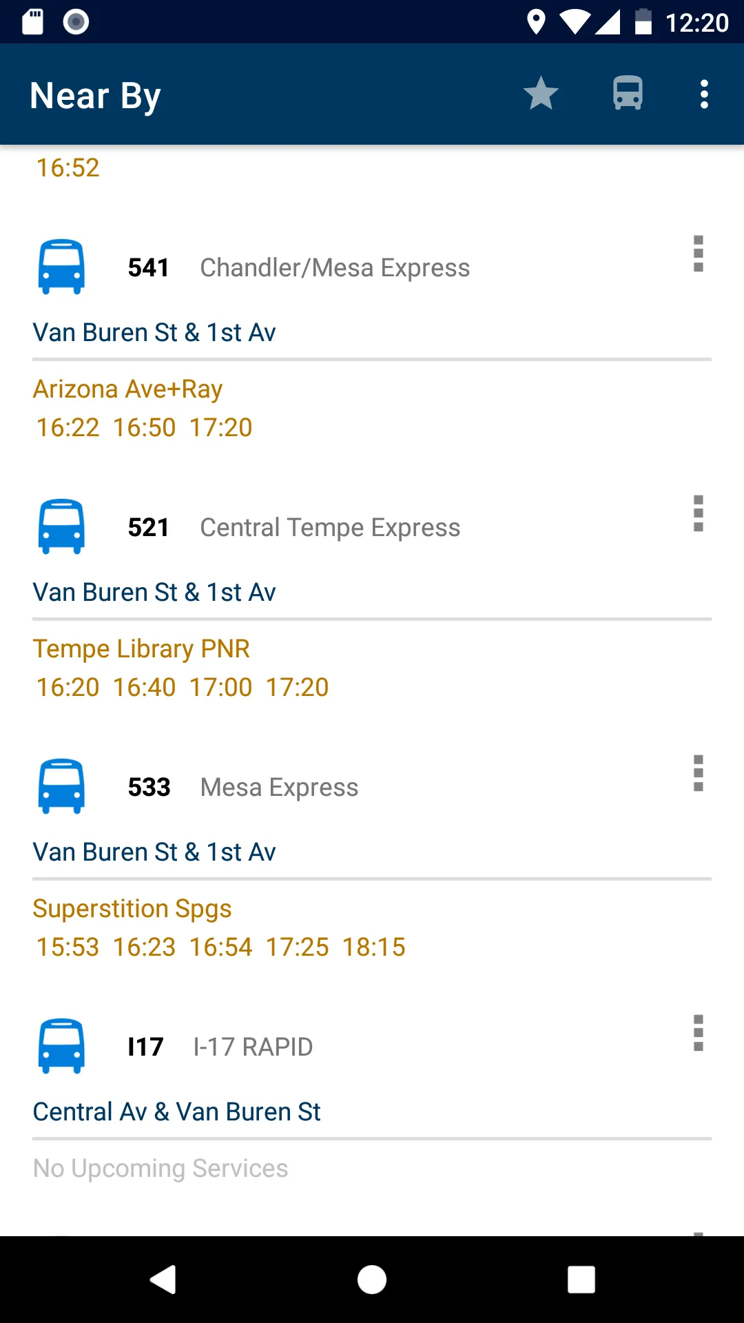 Bus Schedule | Indus Appstore | Screenshot