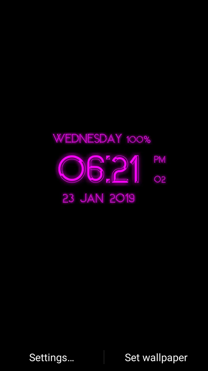 Neon Digital Clock Wallpaper | Indus Appstore | Screenshot